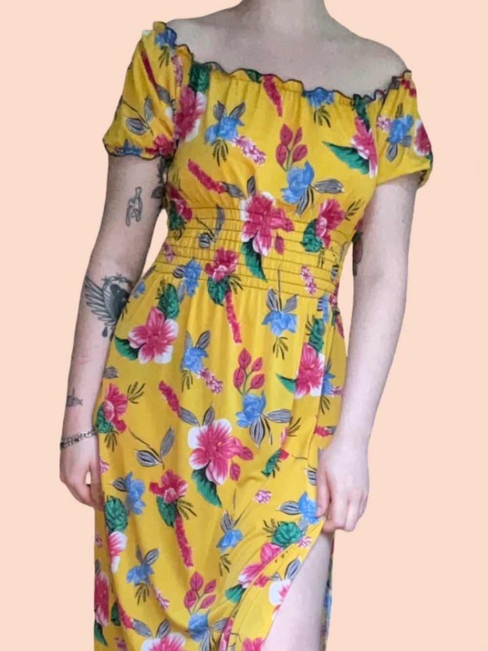 Maxi Slit Floral Dress